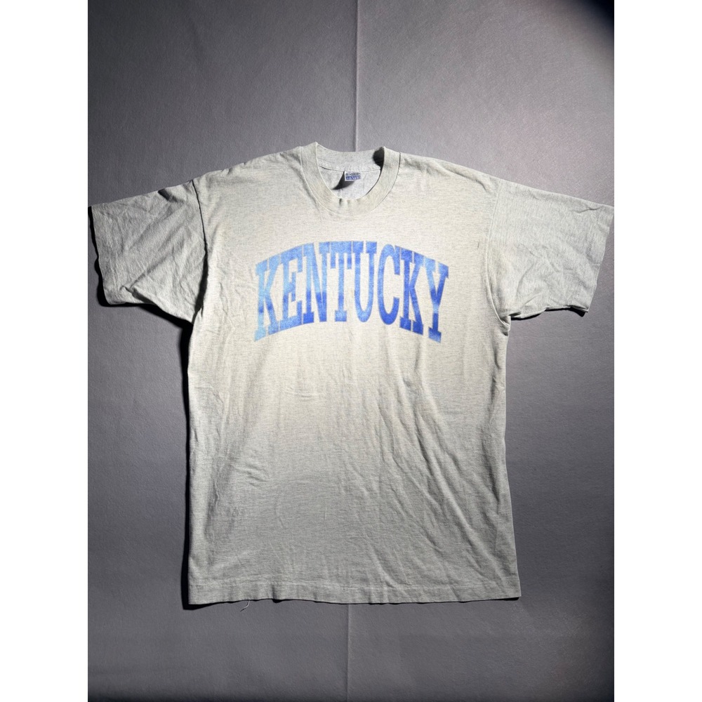 1990s Vintage Hunter Sportswear Kentucky T-Shirt Mens XL Gray Blue Single Stitch